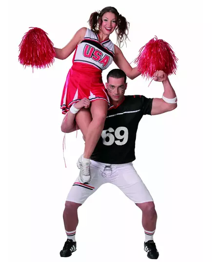 Déguisement pompom girl USA femme, Taille: X-Small/Small