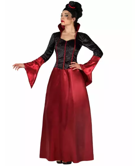 Déguisement vampire rouge et noire femme Halloween, Taille: Medium/Large