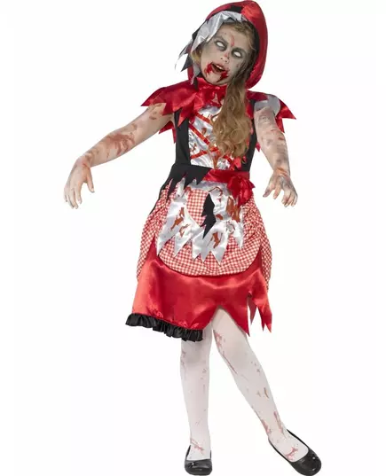 Déguisement zombie chaperon rouge fille, Taille: 10–12 ans (145/158 cm)