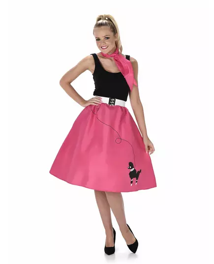 Déguisement années 50 fuschia femme, Taille: Large