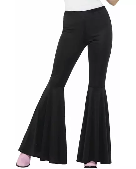 Pantalon disco noir pattes d'élephant femme, Taille: Small/Medium