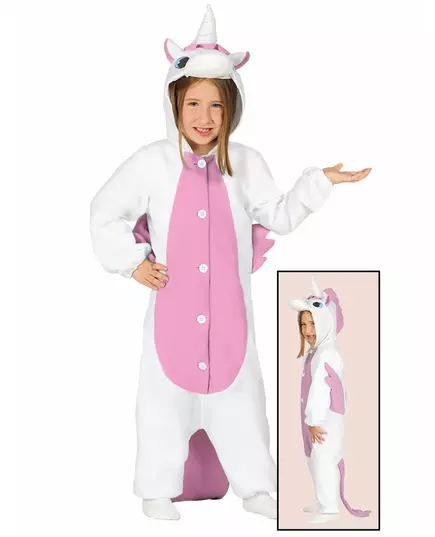 Combinaison licorne blanche et rose enfant, Taille: 5–6 ans (110–115 cm)
