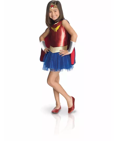 Déguisement luxe Wonder Woman Comic Book™ enfant, Taille: 7–8 ans (122 à 128 cm)