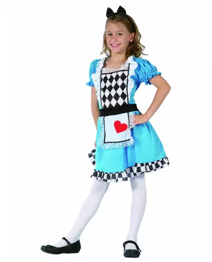 Déguisement Alice de coeur fille, Taille: 7–9 ans (120–130 cm)
