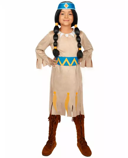 Yakari™ regenboog kostuum voor meisjes, Maat: 5–6 jaar (110–116 cm)