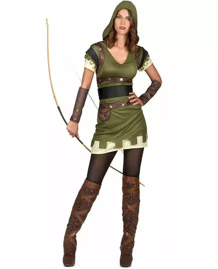 Déguisement archer vert des bois femme, Taille: Large