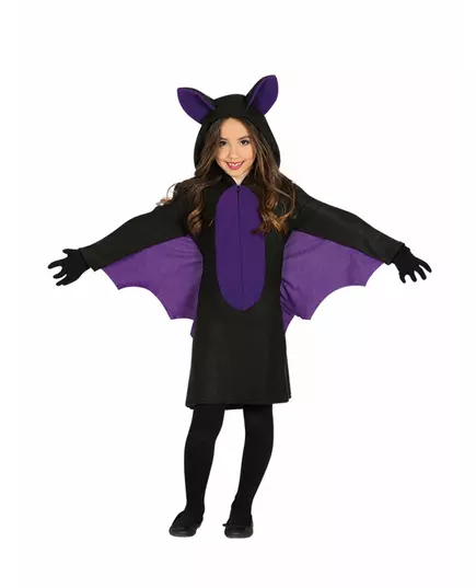 Déguisement chauve-souris noir et violet fille, Taille: 9 ans (125–135 cm)