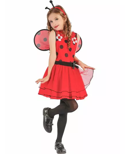 Déguisement Coccinelle fleurs fille, Taille: 7–9 ans (120–130 cm)