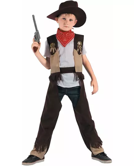 Rodeo cowboy kostuum voor jongens, Maat: 7–9 jaar (120–130 cm)