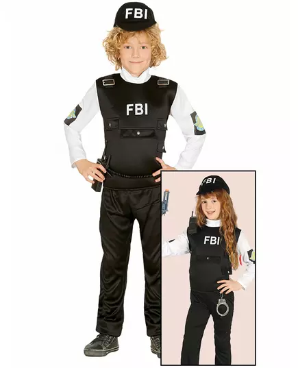 FBI kostuum voor kinderen, Maat: 9 jaar (125–135 cm)