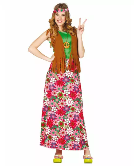 Costume hippie joyeux pour femmes, Taille: X-Large (44–46)