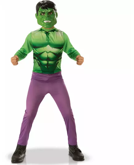 Hulk™ kostuum voor kinderen, Maat: 5–6 jaar (110 tot 116 cm)