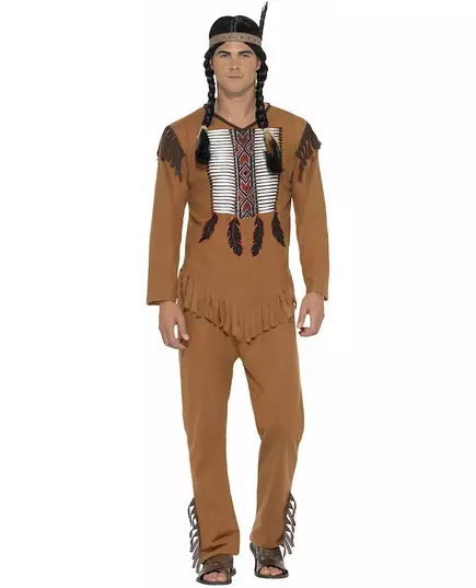 Bruin indiaan kostuum voor mannen, Maat: Large