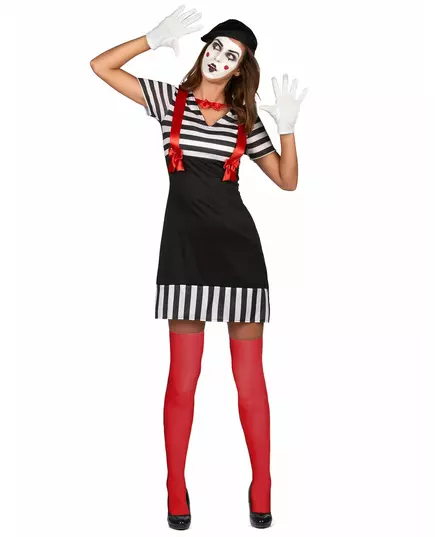 Déguisement mime femme, Taille: Medium