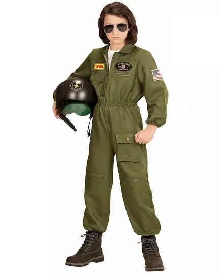 Déguisement pilote de combat garçon, Taille: 14–16 ans (164 cm)