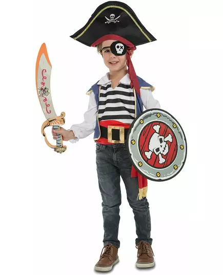 Déguisement pirate avec accessoires enfant, Taille: 5–6 ans