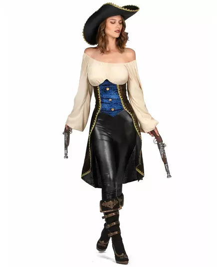 Déguisement pirate marron femme, Taille: Large