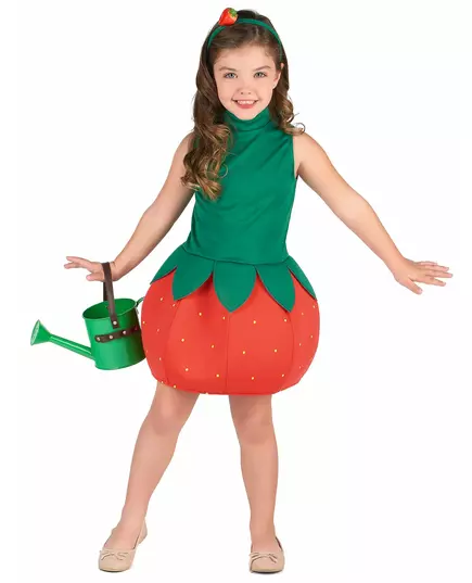 Déguisement robe fraise fille, Taille: 5–6 ans (S)