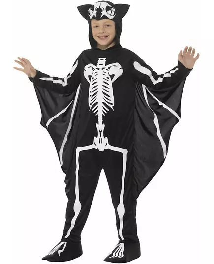 Déguisement squelette chauve-souris enfant Halloween, Taille: 10–12 ans (145/158 cm)