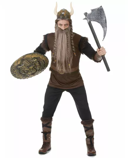 Déguisement Viking effet cuir Homme, Taille: Large
