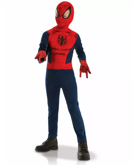 Klassiek Spiderman™ jongenskostuum in cadeauverpakking, Maat: 5–6 jaar (110 tot 116 cm)