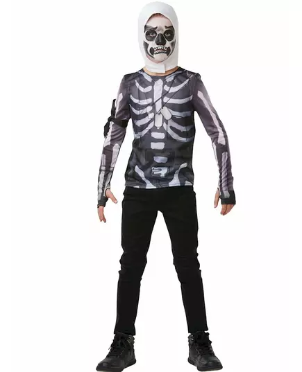 Fortnite™ Skull Trooper t-shirt en masker voor tieners, Maat: 9–10 jaar (134 tot 140 cm)