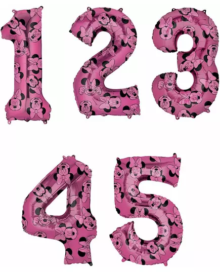 Minnie™ cijferfolieballon 66 cm, Maat: 5