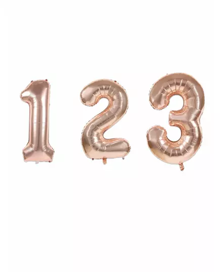 Ballon aluminium chiffre rose gold 36 cm, Taille: 3