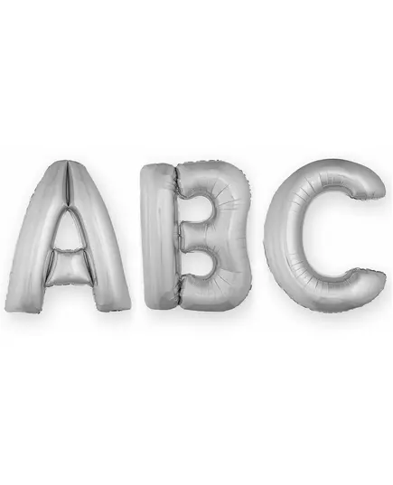 Ballon aluminium lettre argentée 1m, Taille: E