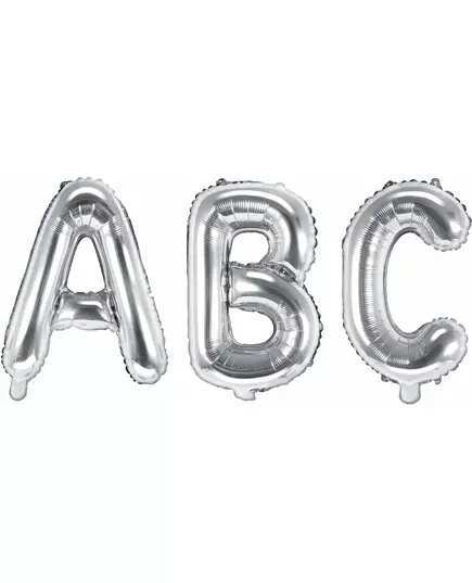 Ballon aluminium lettre argentée 32 cm, Taille: V
