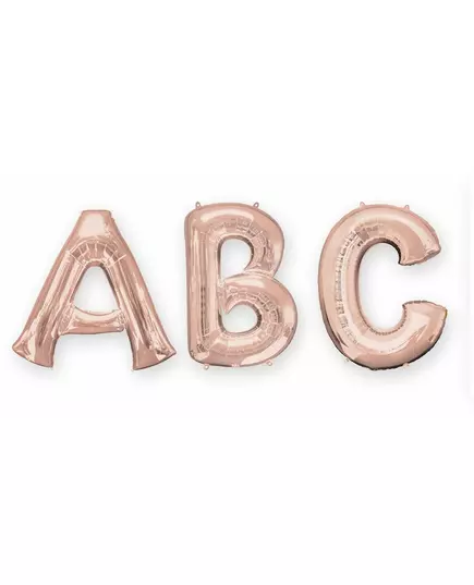 Ballon aluminium lettre rose gold 81 cm, Taille: T