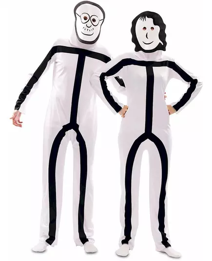 Déguisement avec masques Stickman adulte, Taille: Medium/Large (52)