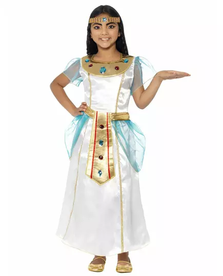 Luxe Cleopatra vermomming voor meisjes, Maat: 7–9 jaar (130/143 cm)