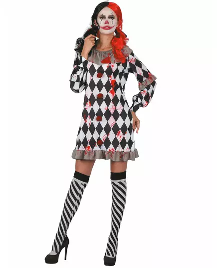 Déguisement clown ensanglanté femme, Taille: L