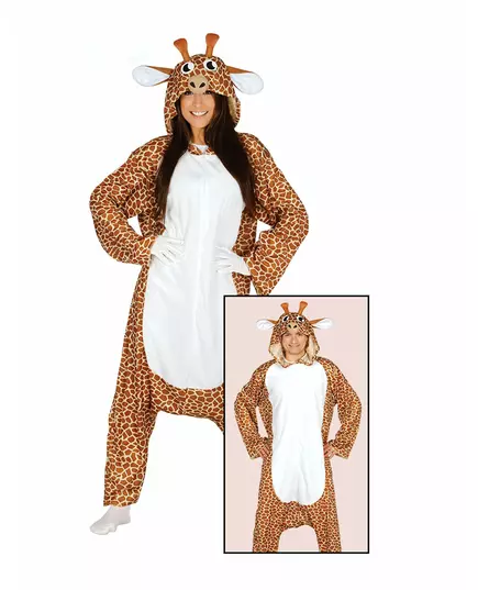 Déguisement combinaison girafe adulte, Taille: Large (42–44)