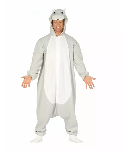 Déguisement combinaison hippopotame adulte, Taille: Large (52–54)