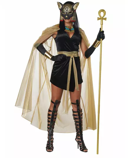 Luxe Egyptische katachtige godin vermomming voor vrouwen, Maat: M(40/42)