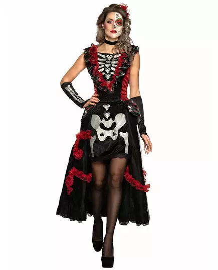 Dia de los Muertos elegant kostuum voor vrouwen, Maat: Medium/Large (40/42)