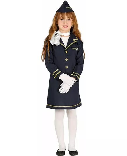 Déguisement hôtesse de l'air enfant, Taille: 9 ans (125–135 cm)