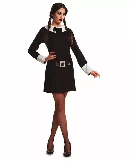 Duister gothic schoolmeisje kostuum voor vrouwen, Maat: Medium/Large