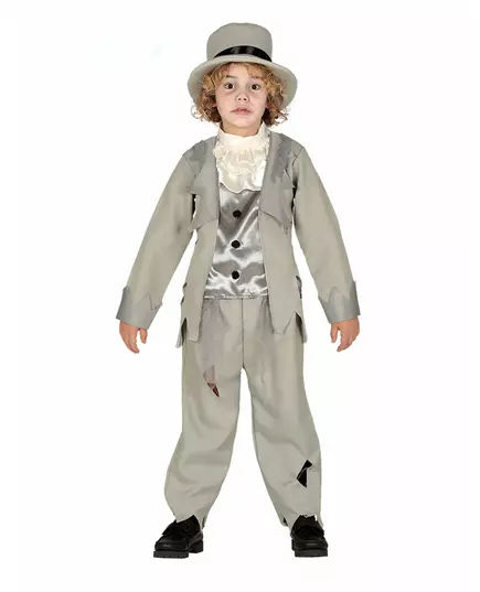 Grijs spook bruidegom kostuum voor jongens, Maat: 5–6 jaar (110–115 cm)