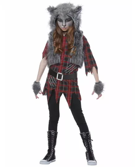 Déguisement loup garou luxe fille, Taille: 8–10 ans (140 cm)