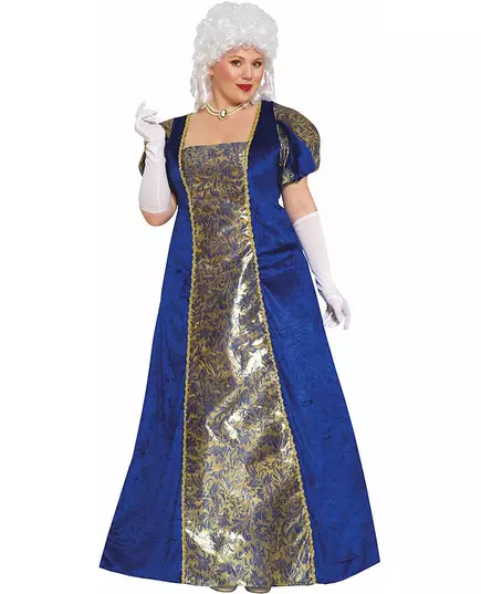 Marquise kostuum voor dames blauw, Maat: X-Large (44–46)
