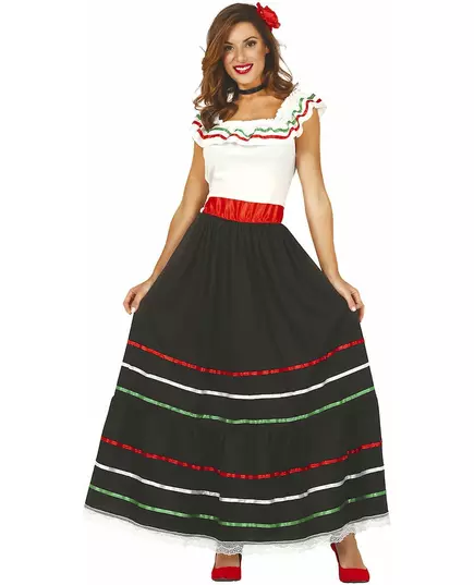 Déguisement mexicaine longue femme, Taille: Large (42–44)