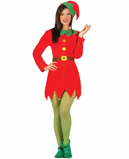 Déguisement miss lutin rouge de Noël femme, Taille: Large (42–44)