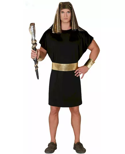 Déguisement pharaon noir et doré homme, Taille: X-Large (54–56)