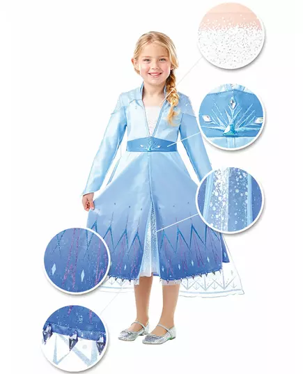 Elsa Frozen 2™ kostuum voor meisjes - Premium, Maat: 5–6 jaar(110–116 cm)