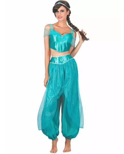 Blauwe Arabische prinses outfit voor vrouwen, Maat: Medium