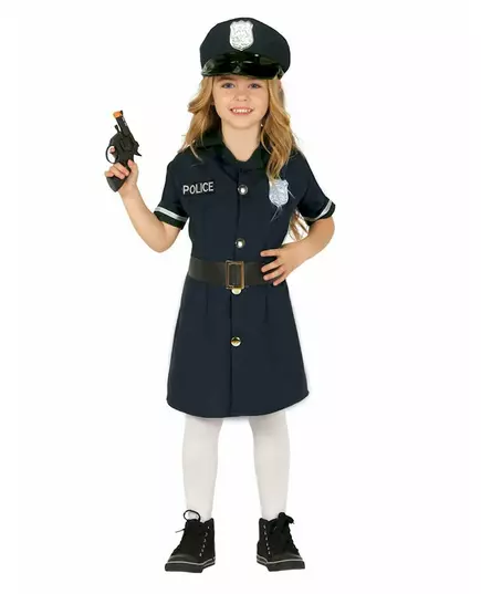 Déguisement robe policière fille, Taille: 9 ans (125–135 cm)