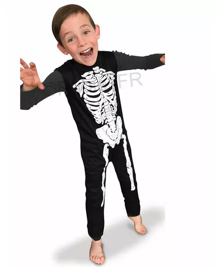 Déguisement squelette classique enfant, Taille: 3–4 ans (90 à 104 cm)